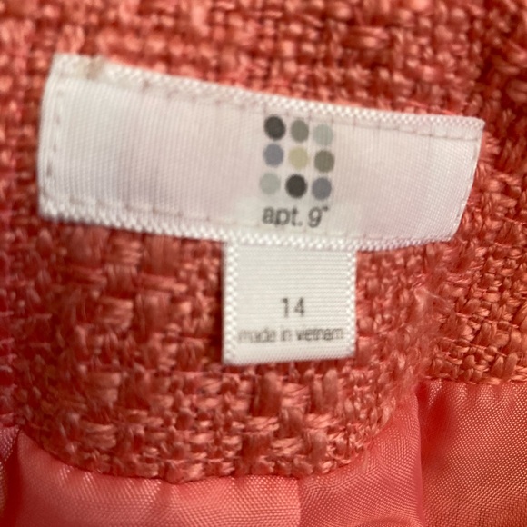 NWOT apt.9 Pink Tweed Jacket with black Trim detailed sleeve size 14 - Picture 14 of 16